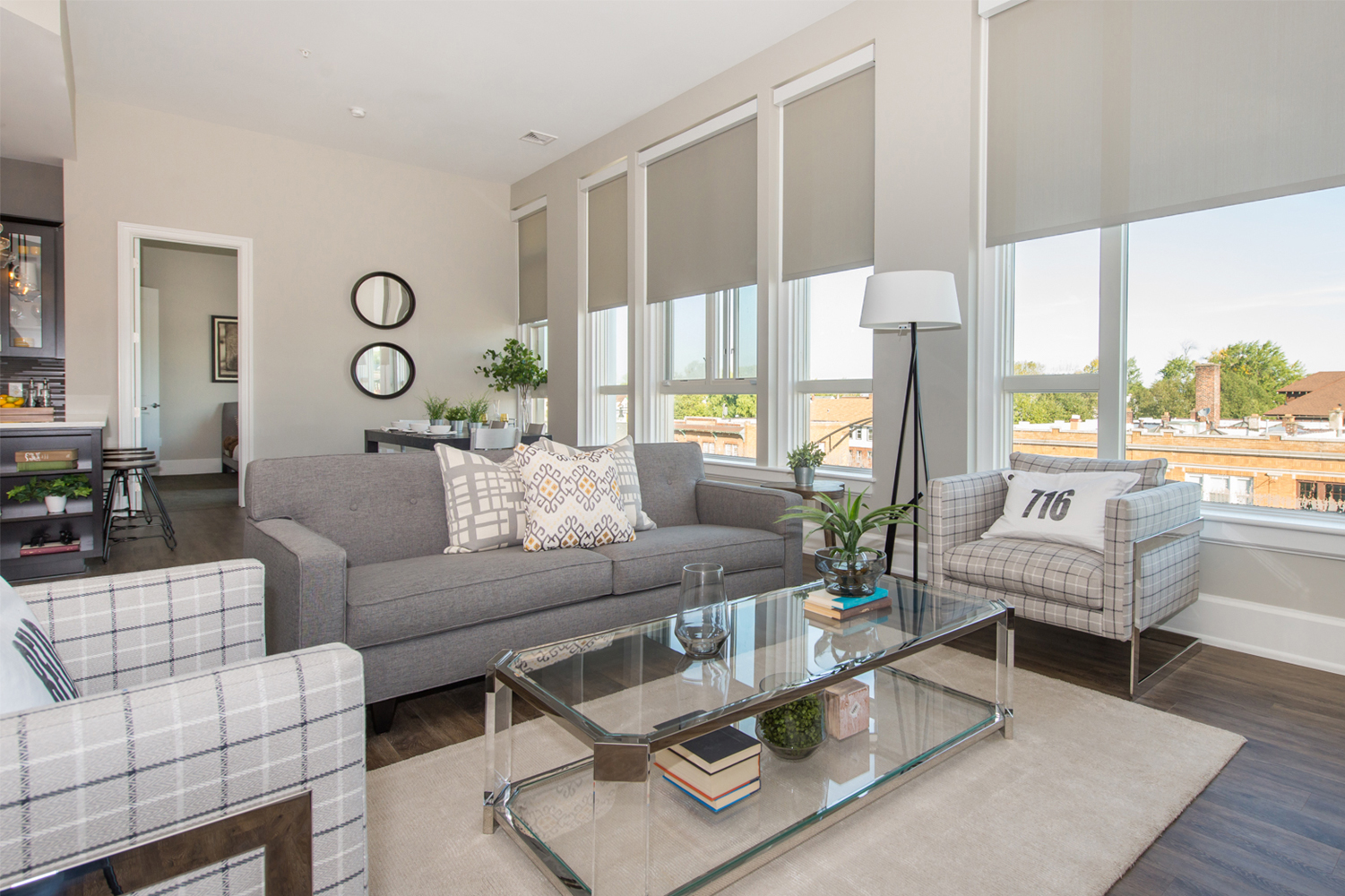 cornelius-1 Open concept living room at The Cornelius