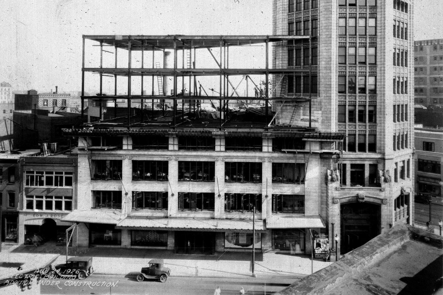 Electric Tower construction 1926 Historic photo of Electric Tower